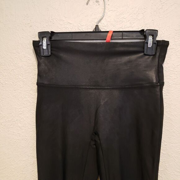 Spanx Womens Stretch Solid Mid-Rise Activewear Ankle Leggings Black Size M - Picture 4 of 7